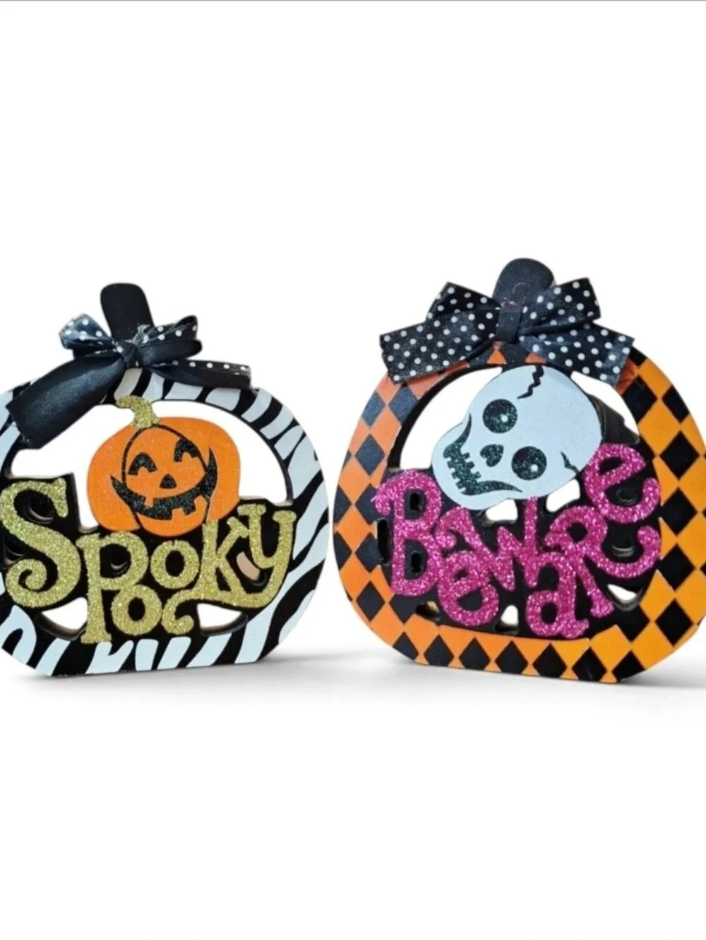 Halloween Spooky Beware Pumpkin Decor Set
